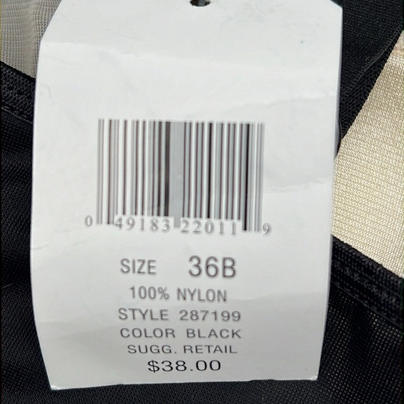 NWT black lace corset. Size 36B. Black satin ribbon, lace, blush undertone. - Picture 7 of 14